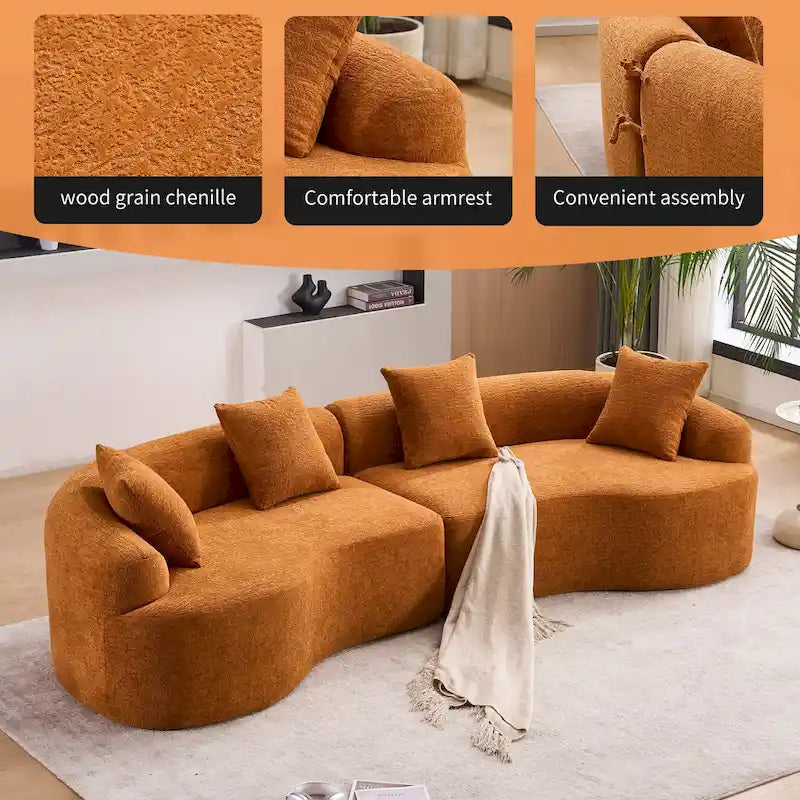 Sofá clásico de 4 plazas 110 Foam con 4 almohadas para apartamento