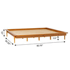 Cama de plataforma de madera maciza tamaño King
