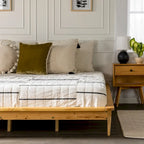 Cama de plataforma de madera maciza tamaño King