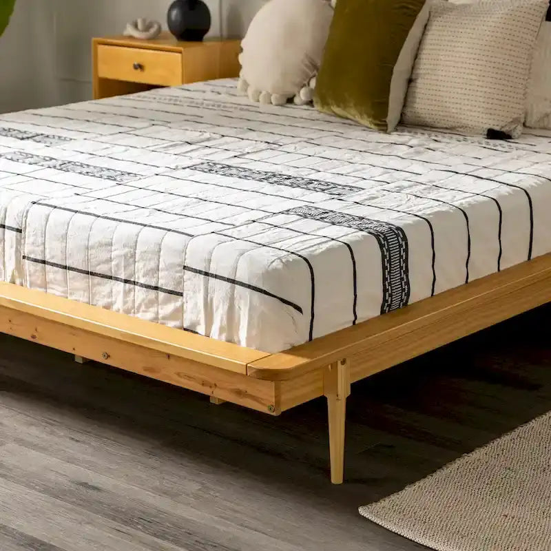Cama de plataforma de madera maciza tamaño King