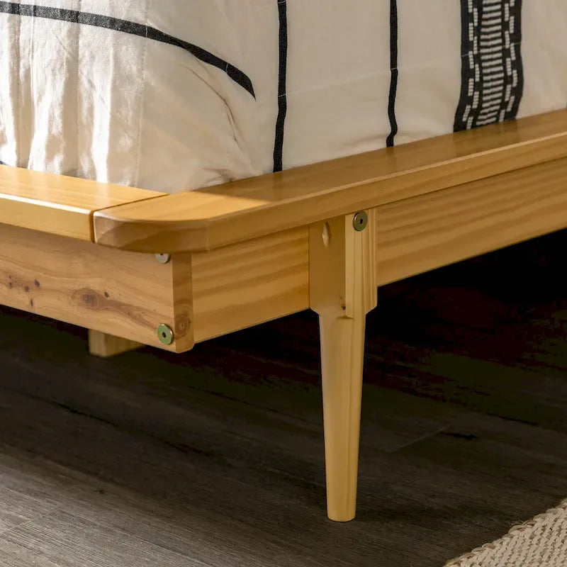 Cama de plataforma de madera maciza tamaño King