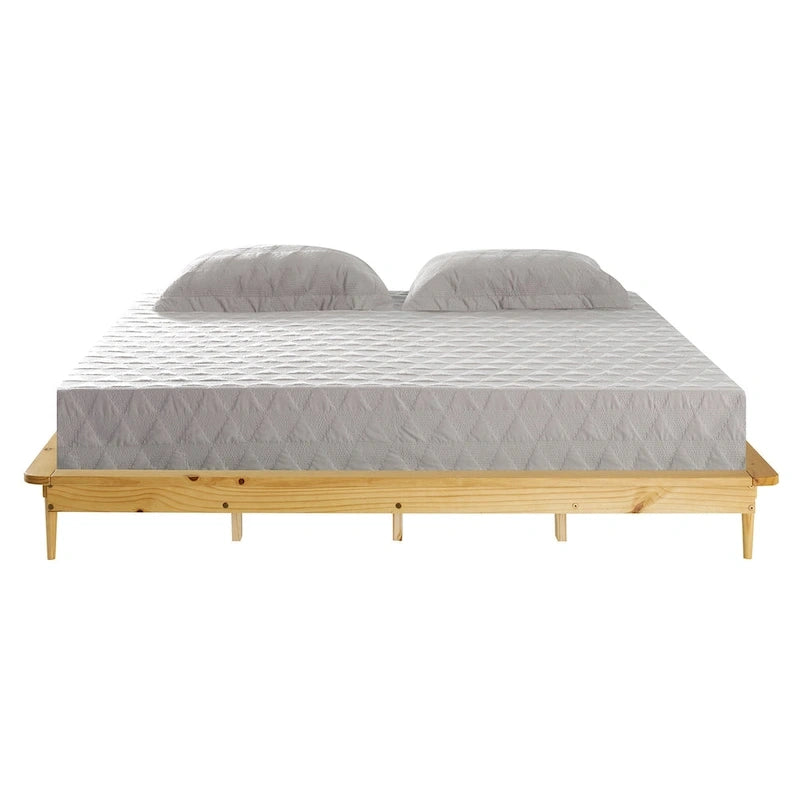 Cama de plataforma de madera maciza tamaño King
