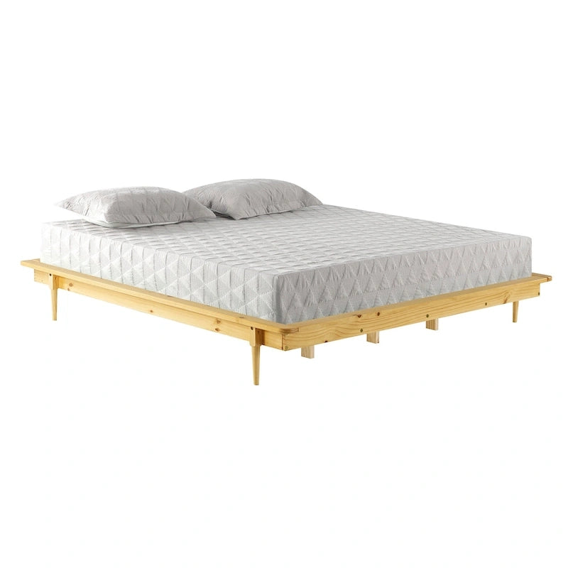 Cama de plataforma de madera maciza tamaño King