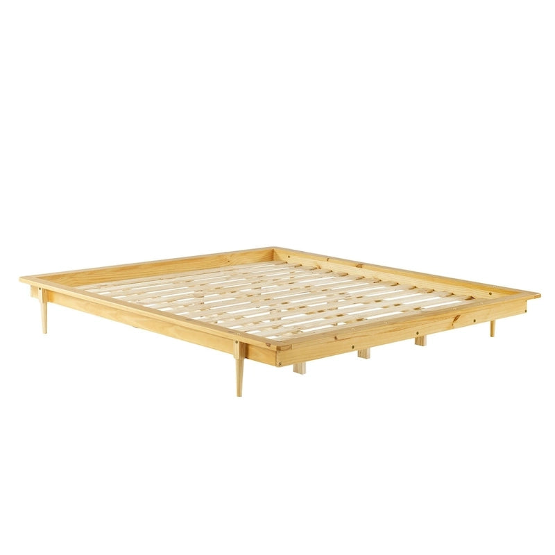 Cama de plataforma de madera maciza tamaño King