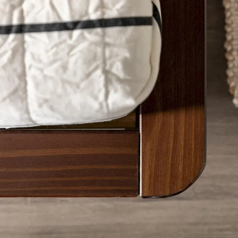 Cama de plataforma de madera maciza tamaño King
