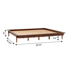 Cama de plataforma de madera maciza tamaño King