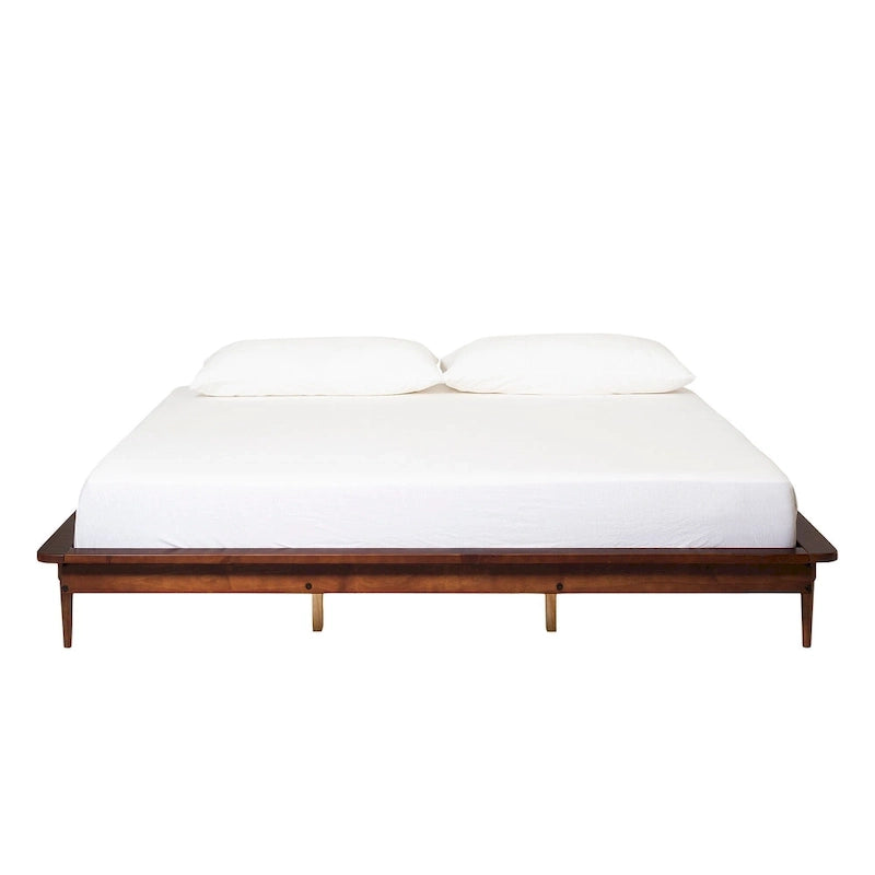 Cama de plataforma de madera maciza tamaño King