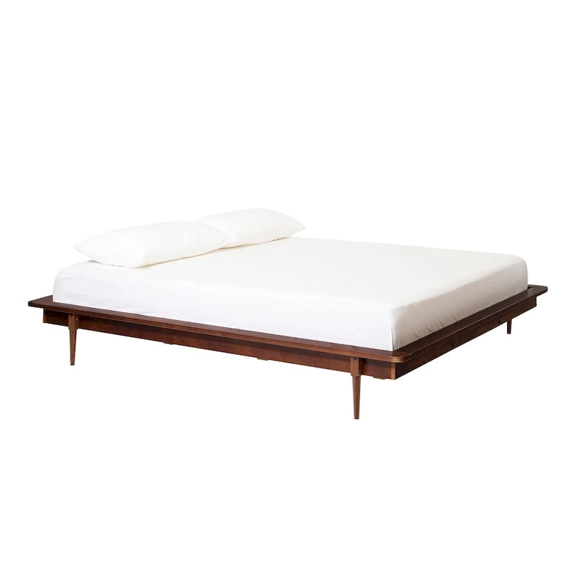 Cama de plataforma de madera maciza tamaño King