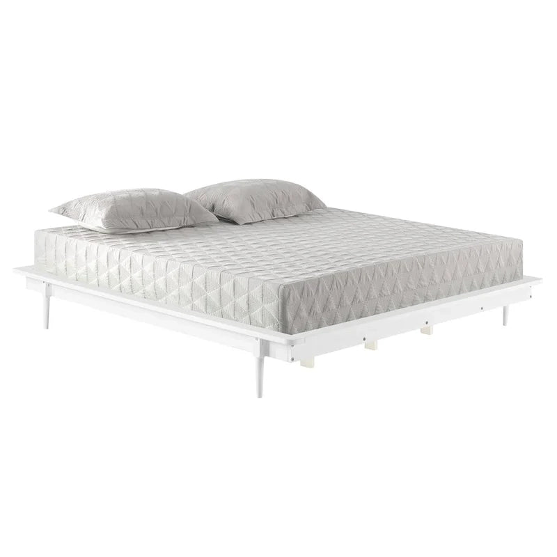 Cama de plataforma de madera maciza tamaño King