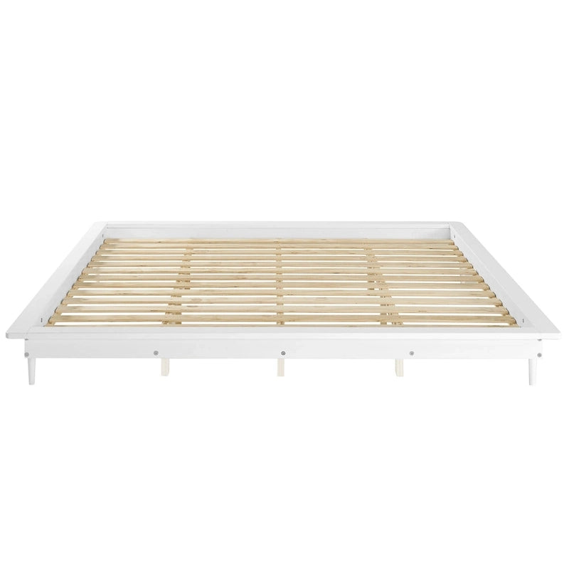 Cama de plataforma de madera maciza tamaño King