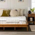 Cama de plataforma de madera maciza tamaño King