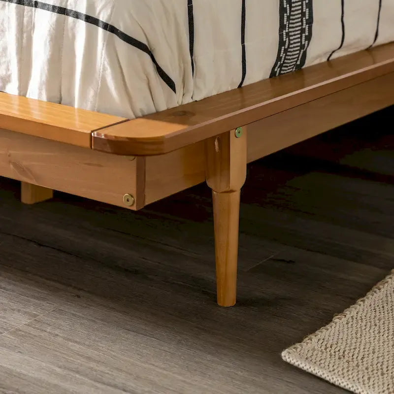 Cama de plataforma de madera maciza tamaño King