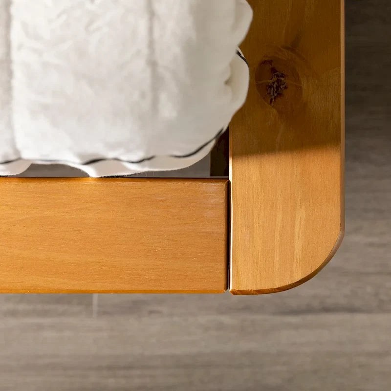 Cama de plataforma de madera maciza tamaño King