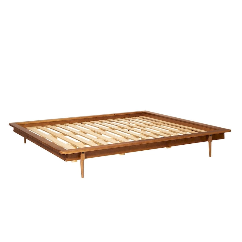 Cama de plataforma de madera maciza tamaño King