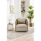 Sillón giratorio Barrel, Cómodo sillón redondo decorativo para sala de estar, Sillón club Barrel giratorio 360 grados, Sillón de ocio