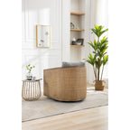 Sillón giratorio Barrel, Cómodo sillón redondo decorativo para sala de estar, Sillón club Barrel giratorio 360 grados, Sillón de ocio