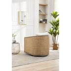 Sillón giratorio Barrel, Cómodo sillón redondo decorativo para sala de estar, Sillón club Barrel giratorio 360 grados, Sillón de ocio