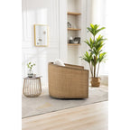 Sillón giratorio Barrel, Cómodo sillón redondo decorativo para sala de estar, Sillón club Barrel giratorio 360 grados, Sillón de ocio