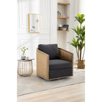 Sillón giratorio Barrel, Cómodo sillón redondo decorativo para sala de estar, Sillón club Barrel giratorio 360 grados, Sillón de ocio