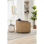 Sillón giratorio Barrel, Cómodo sillón redondo decorativo para sala de estar, Sillón club Barrel giratorio 360 grados, Sillón de ocio
