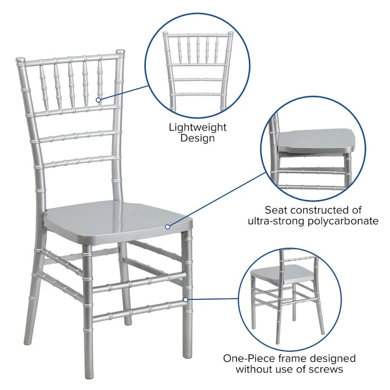 Silla Chiavari apilable de resina - Asientos para hostelería y eventos