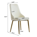 Sillas de comedor modernas de piel sintética en blanco crema (juego de 2) - N/A