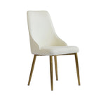 Sillas de comedor modernas de piel sintética en blanco crema (juego de 2) - N/A