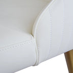 Sillas de comedor modernas de piel sintética en blanco crema (juego de 2) - N/A