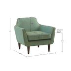 Sillón decorativo moderno de mediados de siglo azul/verde