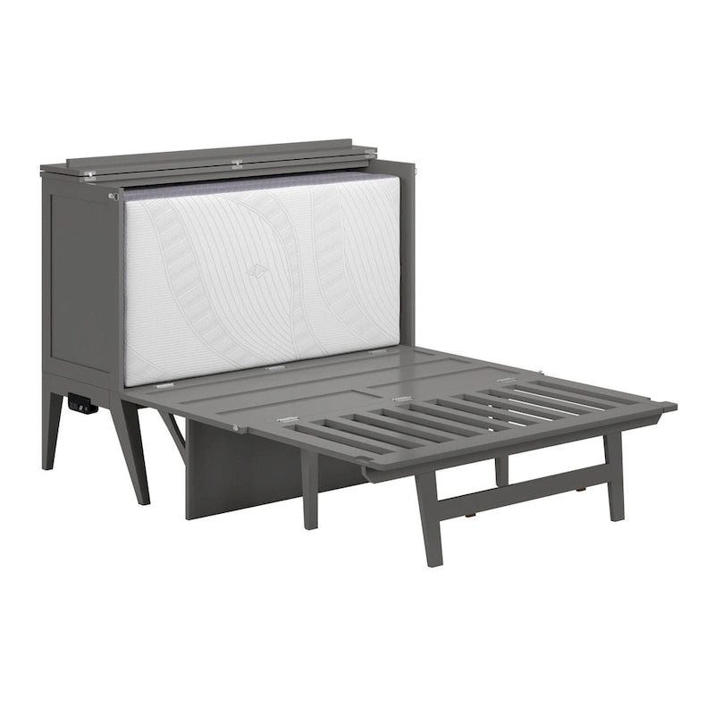Escritorio con cama plegable Murphy completa en gris