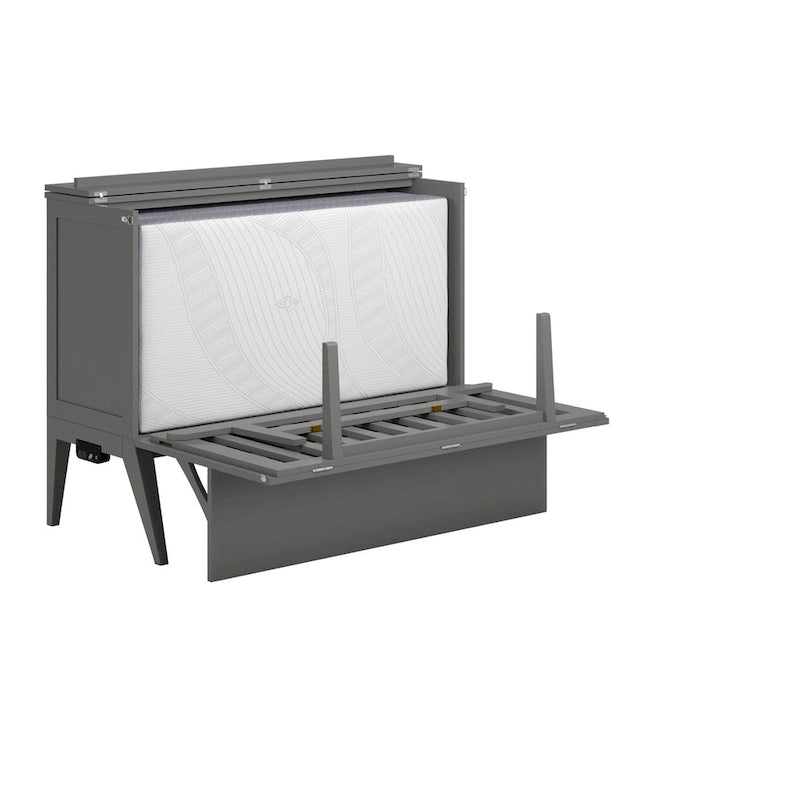 Escritorio con cama plegable Murphy completa en gris