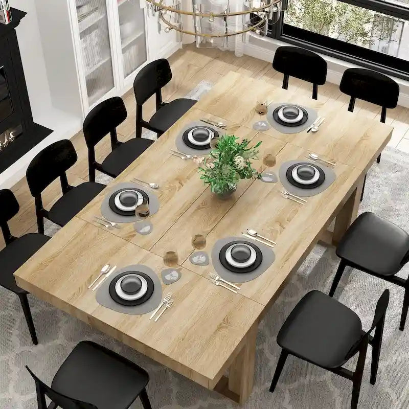 Mesa de conferencias para oficina de 86.6 pulgadas de ancho x 47.2 pulgadas de profundidad con base de madera
