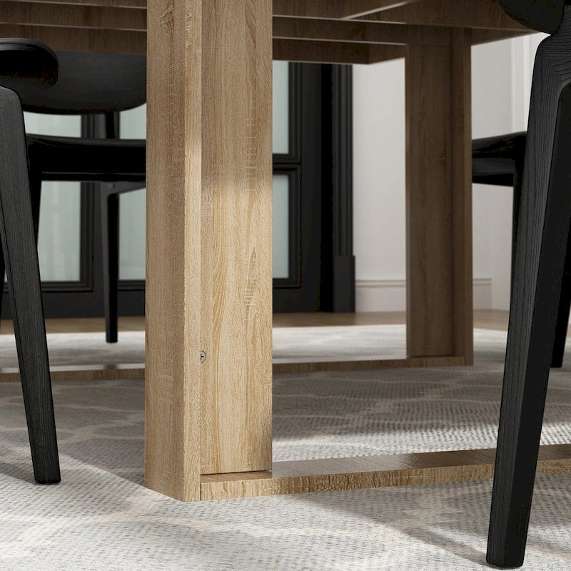 Mesa de conferencias para oficina de 86.6 pulgadas de ancho x 47.2 pulgadas de profundidad con base de madera
