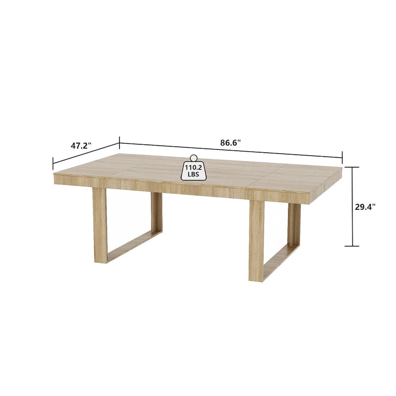 Mesa de conferencias para oficina de 86.6 pulgadas de ancho x 47.2 pulgadas de profundidad con base de madera