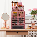 Estuche organizador de maquillaje y joyas con 12 cajones y 16 compartimentos - Juego de 4 piezas