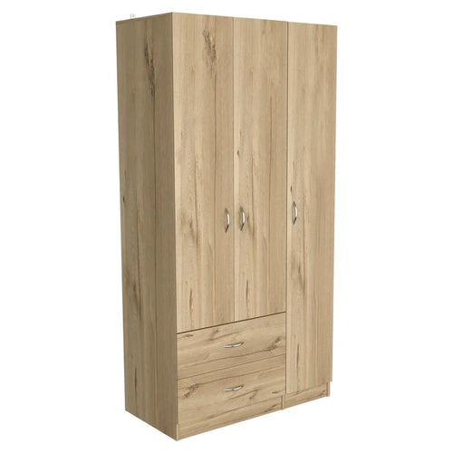 3 puertas con cajones, estantes y barra para colgar - N/A