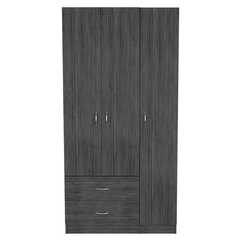 3 puertas con cajones, estantes y barra para colgar - N/A