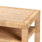 Mesa Consola de Ratán Color Miel Claro y Madera de Acacia