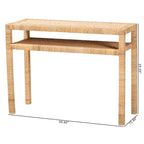 Mesa Consola de Ratán Color Miel Claro y Madera de Acacia