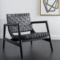 Sillón decorativo de cuero tejido - 30 A x 28 P x 28 Al - 30Ax28Px28Al