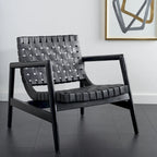Sillón decorativo de cuero tejido - 30 A x 28 P x 28 Al - 30Ax28Px28Al