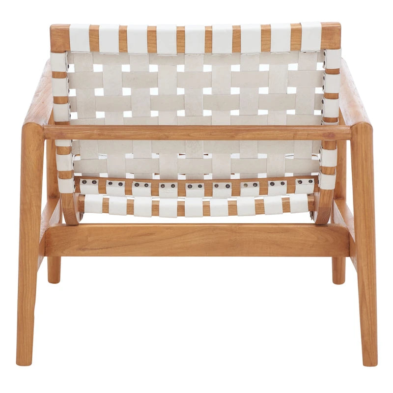 Sillón decorativo de cuero tejido - 30 A x 28 P x 28 Al - 30Ax28Px28Al