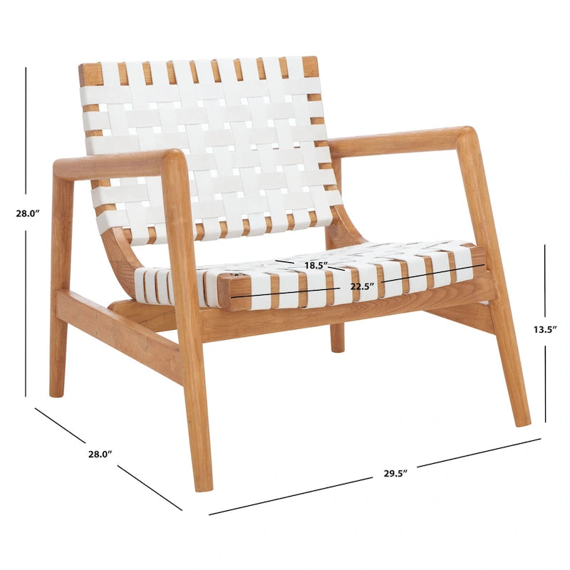 Sillón decorativo de cuero tejido - 30 A x 28 P x 28 Al - 30Ax28Px28Al