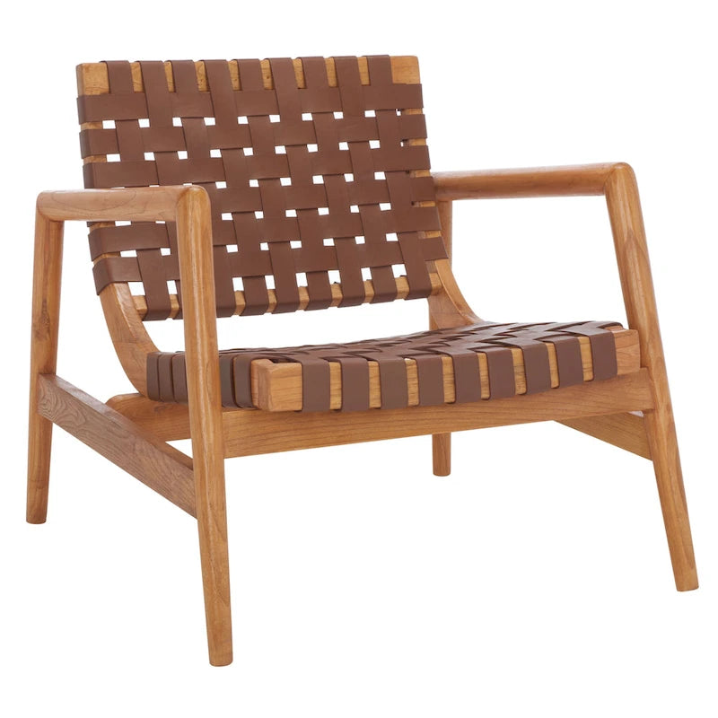 Sillón decorativo de cuero tejido - 30 A x 28 P x 28 Al - 30Ax28Px28Al