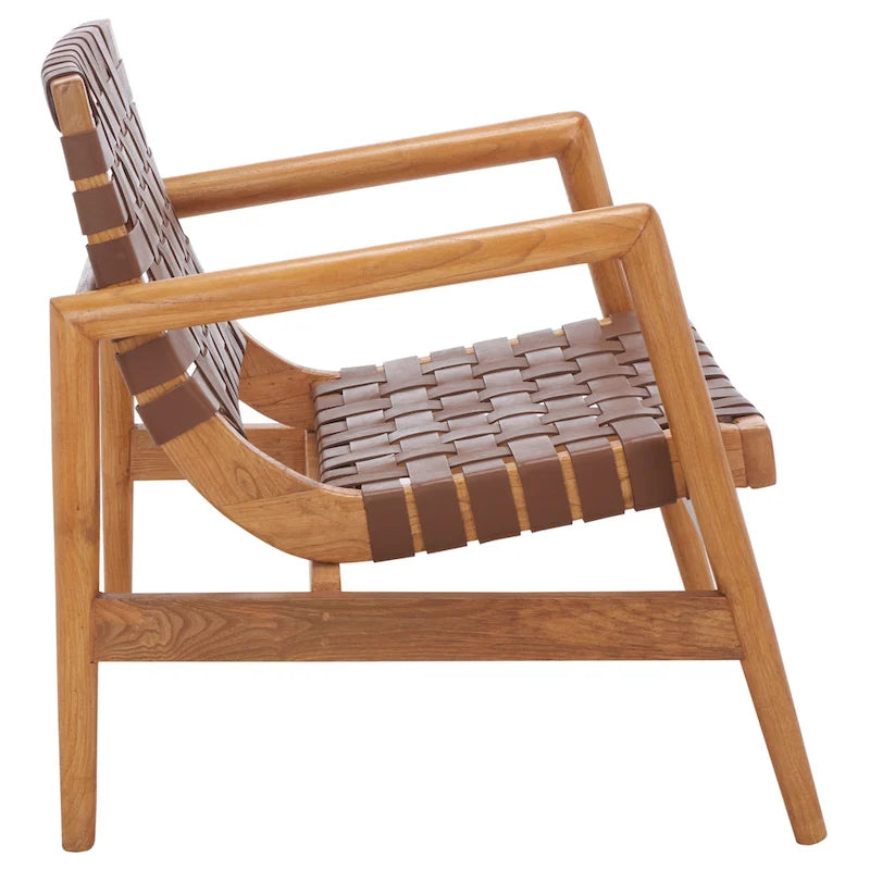 Sillón decorativo de cuero tejido - 30 A x 28 P x 28 Al - 30Ax28Px28Al