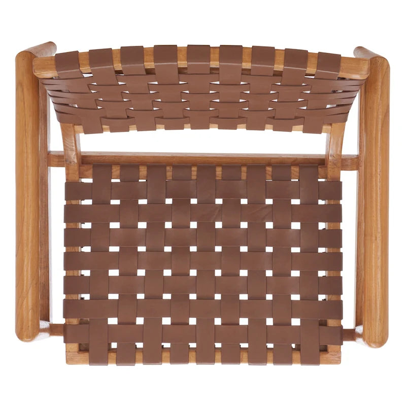 Sillón decorativo de cuero tejido - 30 A x 28 P x 28 Al - 30Ax28Px28Al