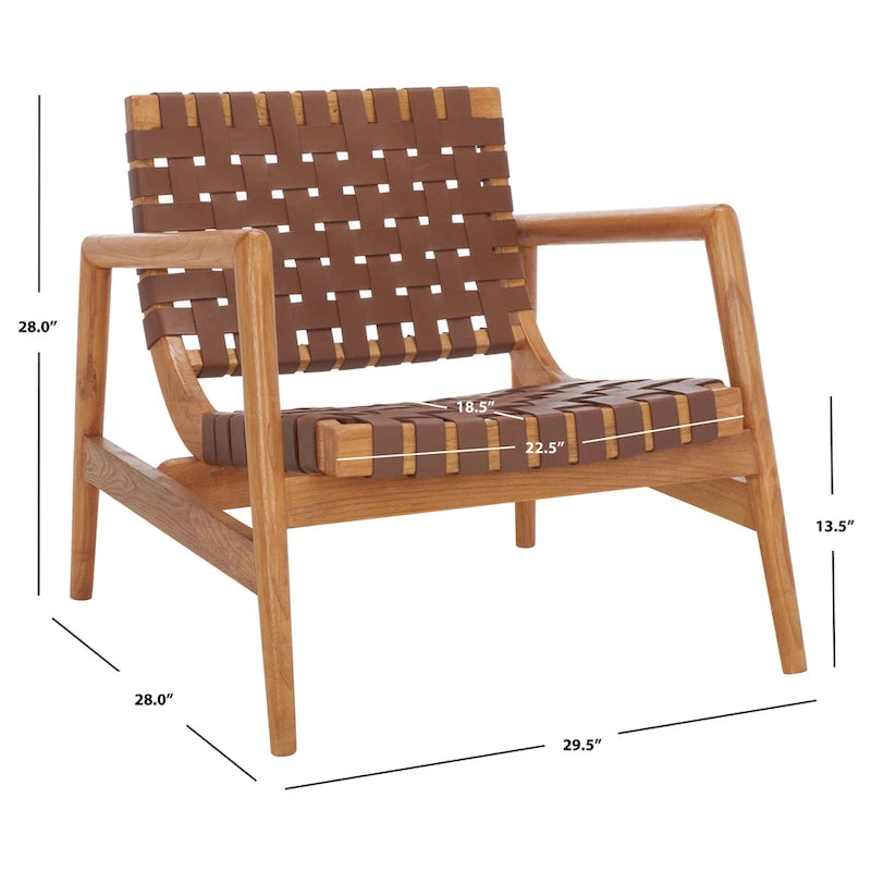 Sillón decorativo de cuero tejido - 30 A x 28 P x 28 Al - 30Ax28Px28Al