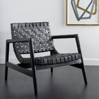 Sillón decorativo de cuero tejido - 30 A x 28 P x 28 Al - 30Ax28Px28Al
