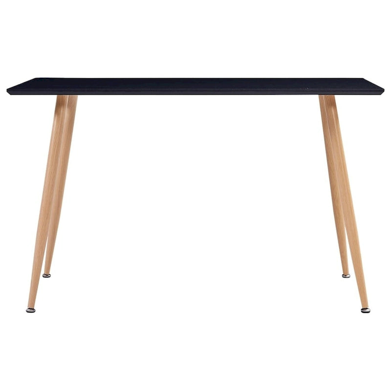 Mesa de comedor negra y roble 120x60x74 cm MDF