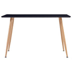 Mesa de comedor negra y roble 120x60x74 cm MDF